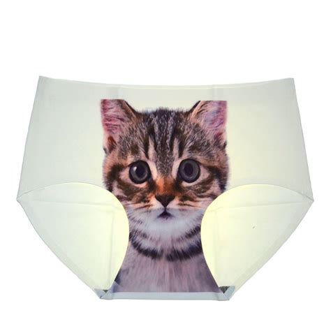 2015 Hot Sale Fashion Sexy 3d Cats Printing Seamless Panties Women