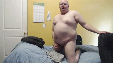 fat guy jerks off on bed bhm balding small cock xhamster