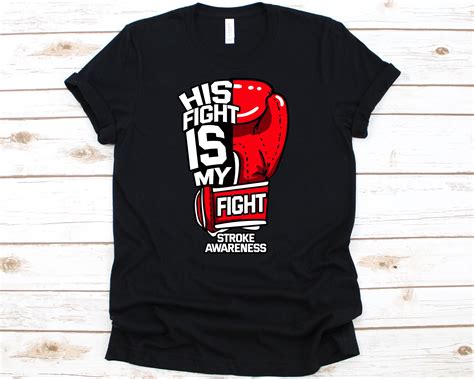 His Fight Is My Fightl Shirt Red Ribbon Awareness T Shirt For Etsy