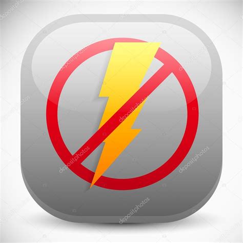 No Electricity Blackout Icon Vector Illustration Isolated On White