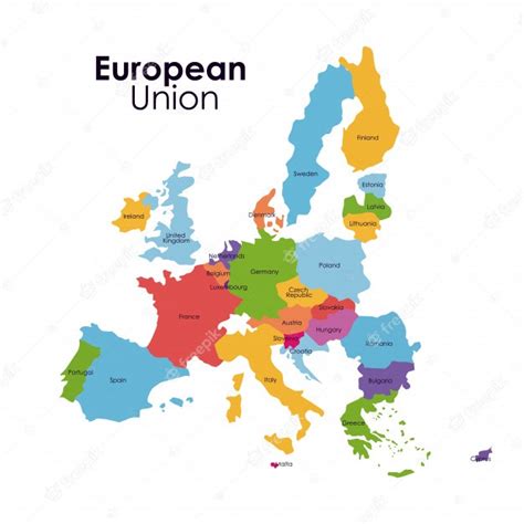 European Union Map Icon Europe Nation And Government