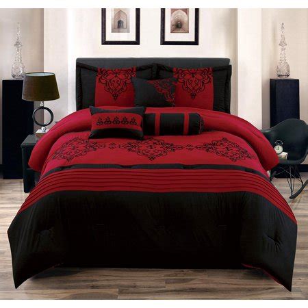 Free shipping on prime eligible orders. Heba Full Size 7-Piece Cotton Touch Comforter Set Red ...