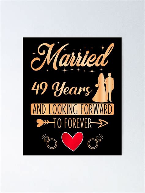 Married Couples 49 Years Of Marriage 49th Wedding Anniversary Poster