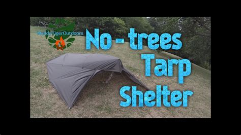 No Trees Tarp Shelter Setup Muddytigeroutdoors Youtube
