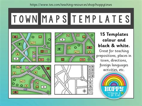 Town Map Templates Directions Places French Teaching Resources