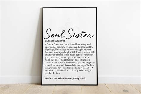 Soul Sister Definition Print Best Friend Definition Soul Etsy