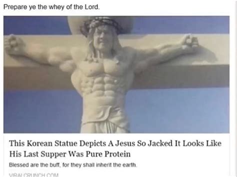 Prepare Ye The Whey Of The Lord This Korean Statue Depicts A Jesus So Jacked It Looks Like His