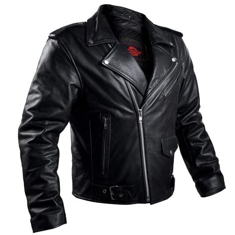 Buy Leather Armor Biker Motorcycle Jacket Men Brando CafÉ Racer Dual Sports Riding Black Jacket