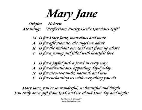 Meaning Of Mary Jane Lindseyboo