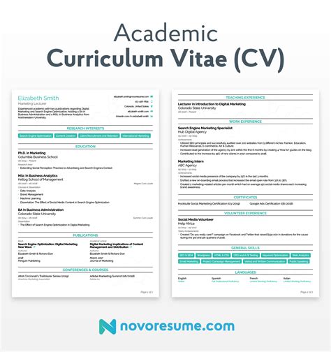 Academic Cv Curriculum Vitae Example For Job Template For U