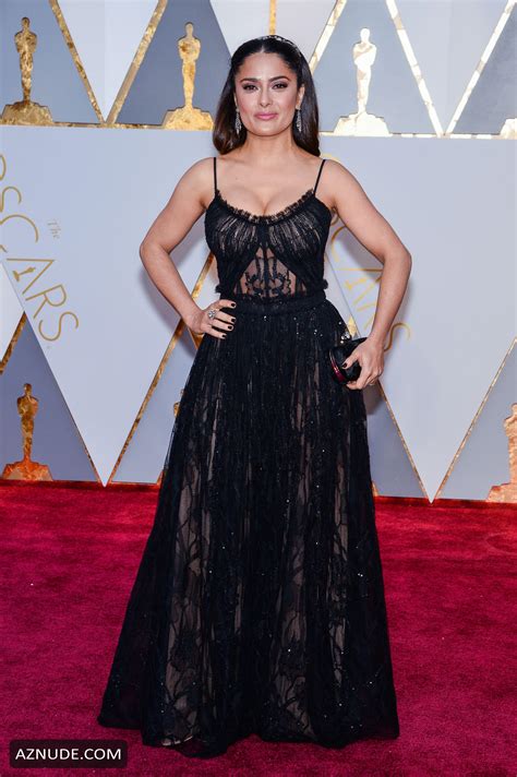 Salma Hayek Sexy Black Sexy At The 89th Annual Academy Awards In