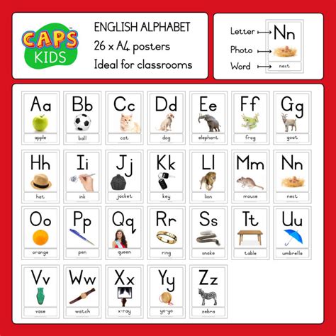 26 X A4 Posters English Alphabet With Words Pdf • Teacha