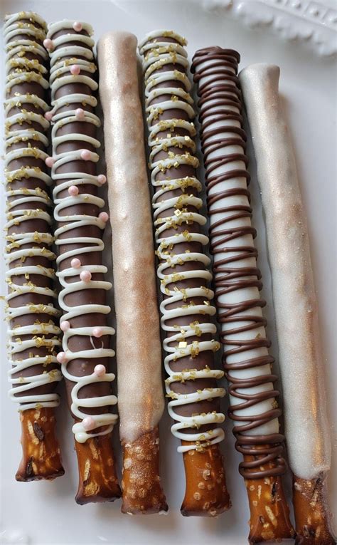 Gourmet Milk And White Chocolate Covered Pretzel Rods Etsy In 2021