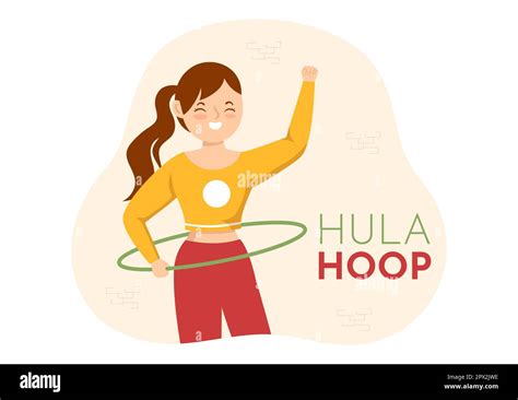 Hula Hoop Illustration With People Exercising Playing Hula Hoops And