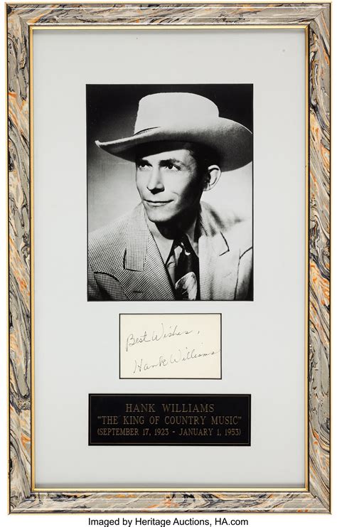 Hank Williams Autograph Music Memorabilia Autographs And Signed