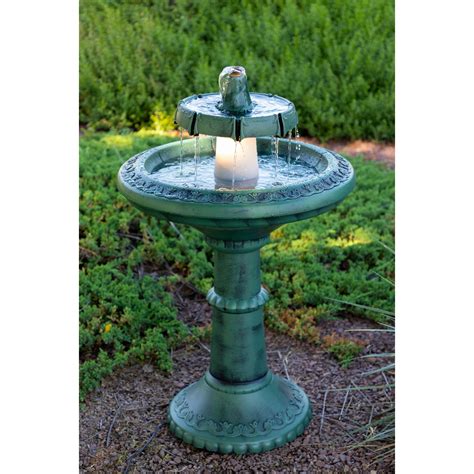 You can discover how to make a bird bath. Tiered Bird Bath Water Fountain with Light - Bird Baths at Hayneedle