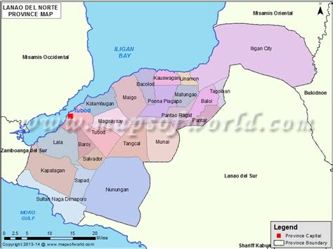 Lanao Del Norte Map Map Of Lanao Del Norte Province Philippines