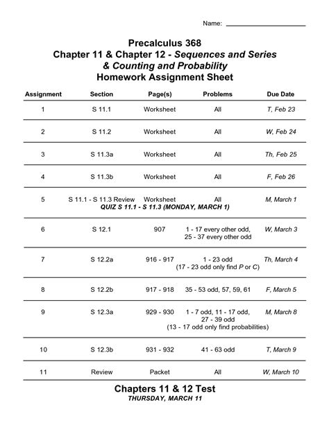Series And Sequences Cheat Sheet