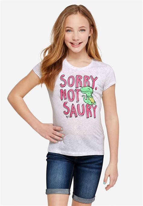 Not Saury Graphic Tee Tween Fashion Tops Girls Fashion Clothes