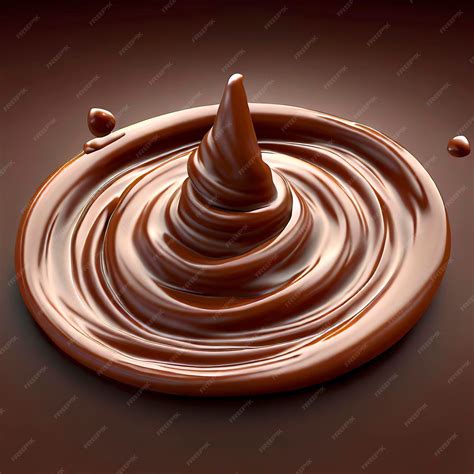 Premium Ai Image 3d Milk Chocolate Ripple Whirlpool Splash Isolated