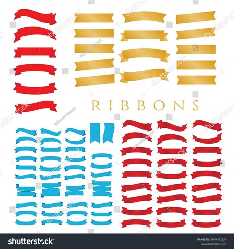Red Glossy Ribbon Vector Bannersflat Vector Stock Vector Royalty Free