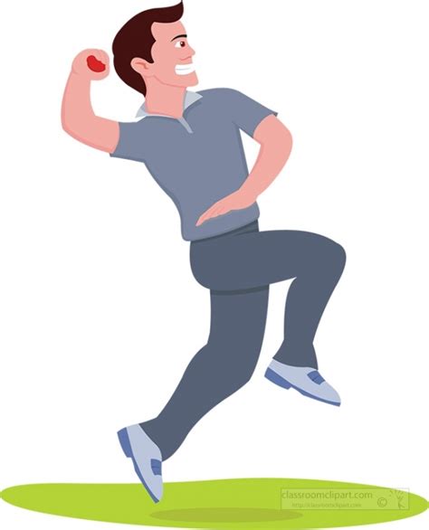 Cricket Clipart Man Bowling Playing Cricket Clipart