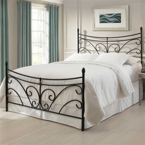 Wrought iron, wrought iron headboards, bed head models, bed head … Bergen Iron Bed Matte Black Finish Curving Scroll Design
