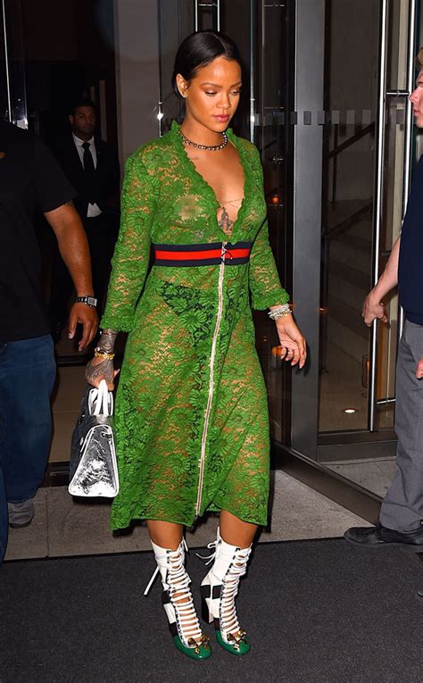 Rihanna Exposes Her Nipples In A Sheer Outfit Again E News