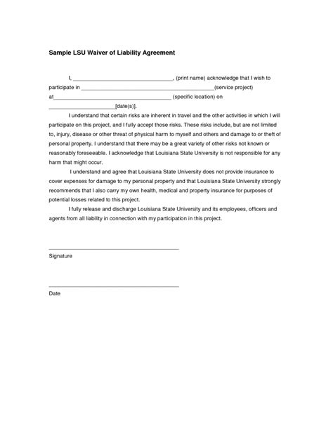 Here's what you should know before signing a release of liability that limits your right to sue. Free General Release Of Liability Form