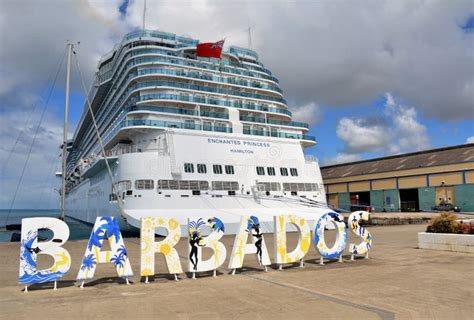 The Enchanted Princess Cruise Ship Docked In The Barbados Editorial
