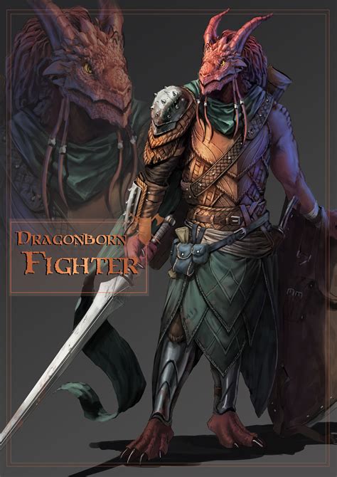 Artstation Dandd Characters Dragonborn Fighter