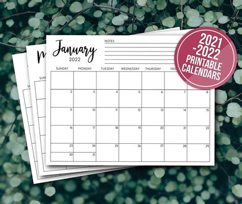 2022 Cute Monthly Calendar | February Calendar 2022