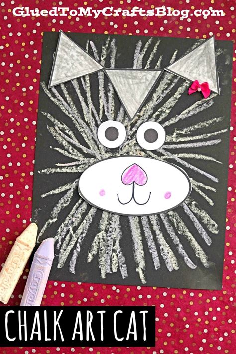 Paper And Chalk Art Cat Craft For Kids To Recreate Glued To My Crafts