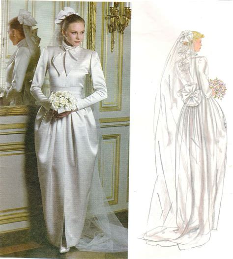 Vtg Vogue Sew Pattern 2545 Christian Dior Wedding Dress Pegged Skirt
