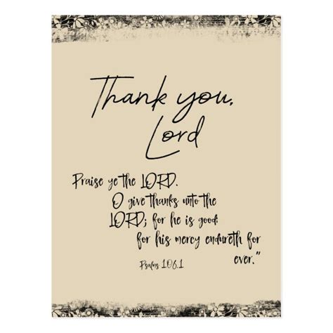 Thank You Lord With Psalms Bible Verse Postcard