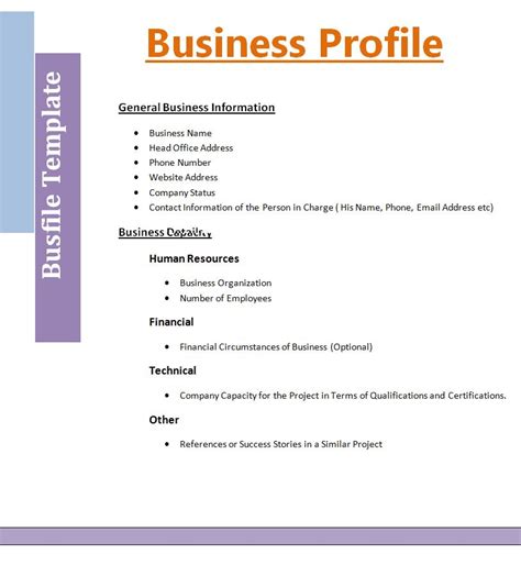 16 Business Profile Templates Sample Word And Excel Templates
