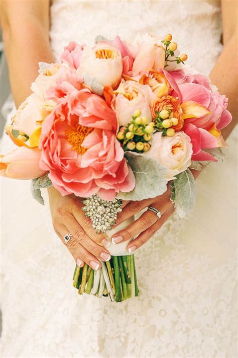 Coral And Yellow Wedding Ideas Coral Wedding Flowers Wedding