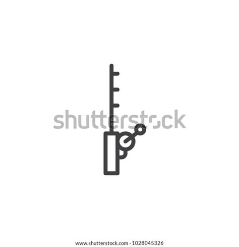 Fishing Rod Outline Icon Linear Style Stock Vector Royalty Free