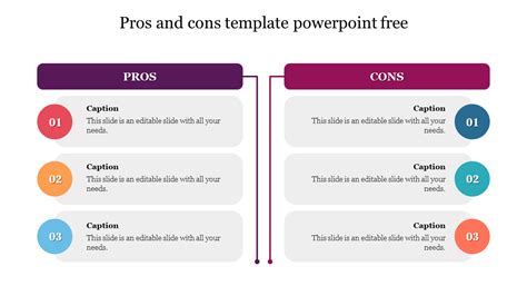 Powerpoint Pros And Cons Template Free Printable Templates
