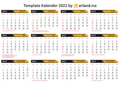 Template Kalender 2022 Format Cdr Png Pdf Dan Psd Massiswo Com Cloud