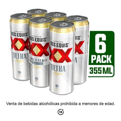 Cerveza Clara Dos Equis Ultra 6 Latas De 355 Ml Cu Walmart