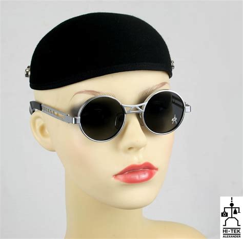 Hi Tek Alexander Round Sunglasses Steampunk Sunglasses Silver Etsy
