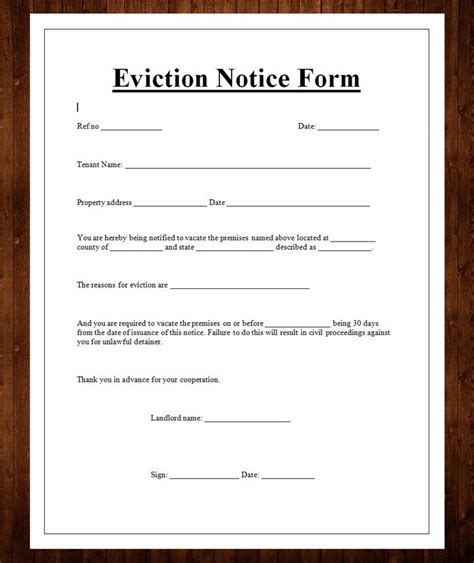 Eviction Warning Template