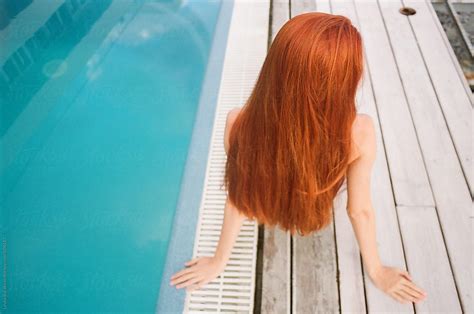 Back View Of The Woman With Extremely Long Ginger Hair By Stocksy Contributor Amor Burakova