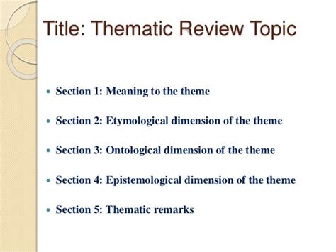 😊 Thematic review definition. 5. The Literature Review. 2019-02-28