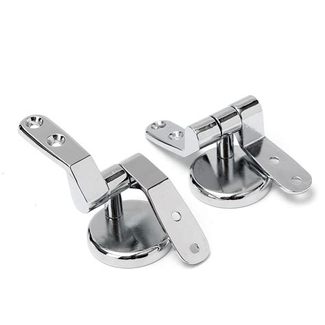 2pcs Universal Replacement Toilet Seat Bar Hinge Set Chrome Hinges With