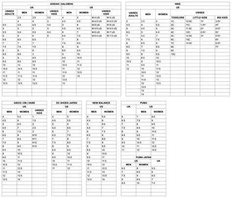 Sizing Guides and Charts | Find Your Perfect Fit | Atmos Philippines
