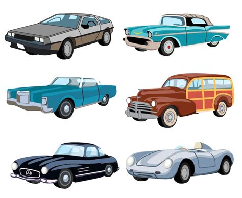 Classic Cars Clipart Bundle Retro Car Digital Icons Etsy