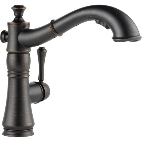 Delta Cassidy Single Handle Pull Out Sprayer Kitchen Faucet In Venetian