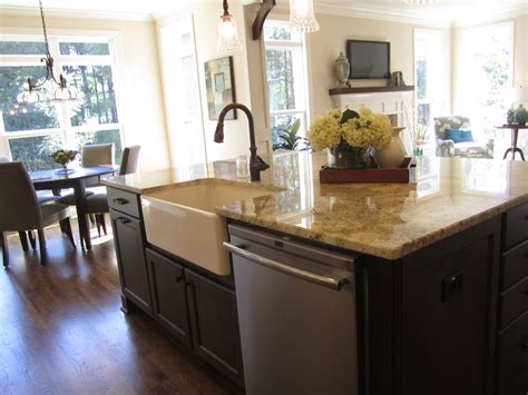 The other side of the island has enough counter space and seating for the family to gather around for a. Trendy Single Acrylic Farmhouse Sink In White With Brushed ...